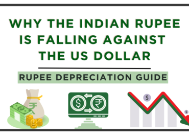 Indian rupee falling against US dollar chart showing currency decline and market impact